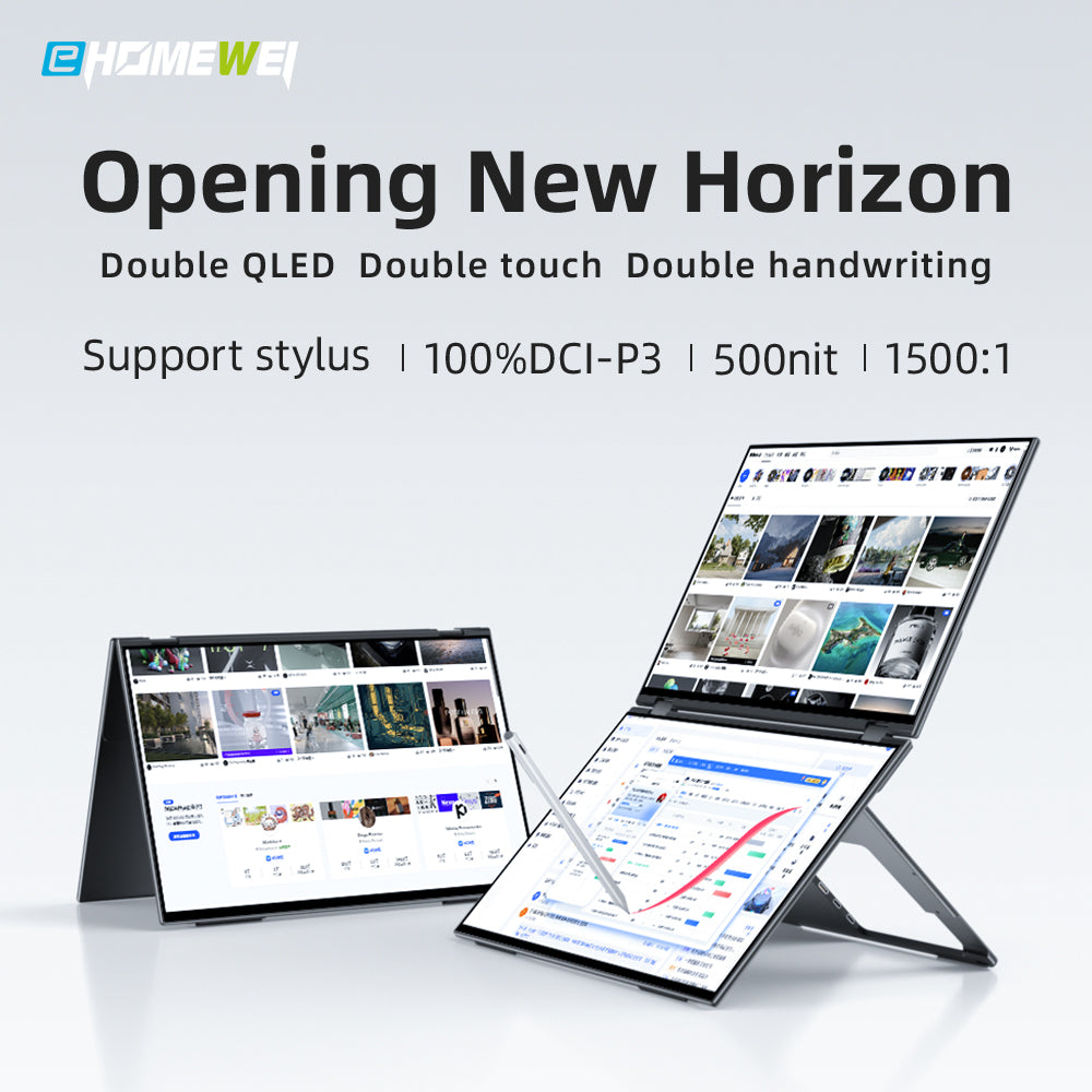 EHOMEWEI【X2 Pro】 Foldable 16-inch 2.5K dual-view monitor Portable ...