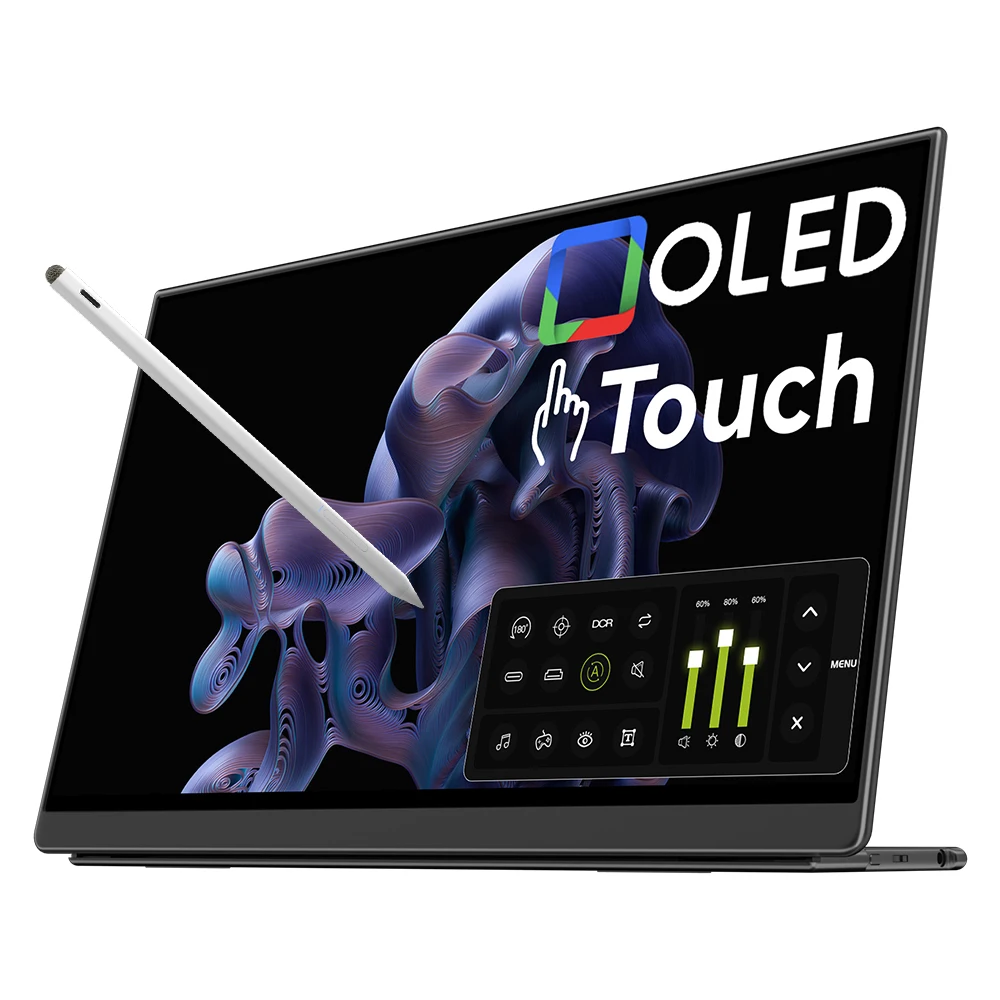 EHOMEWEI OLED Portable Monitor 13.3" FHD 60HZ 100%DCI-P3 16:9 For Switch Laptop 【O5m】