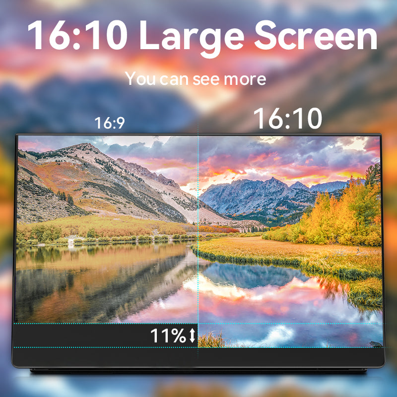 EHOMEWEI Portable Monitor 16 Inches 16:10 2.5K 60Hz 100% DCI-P3 Dual M