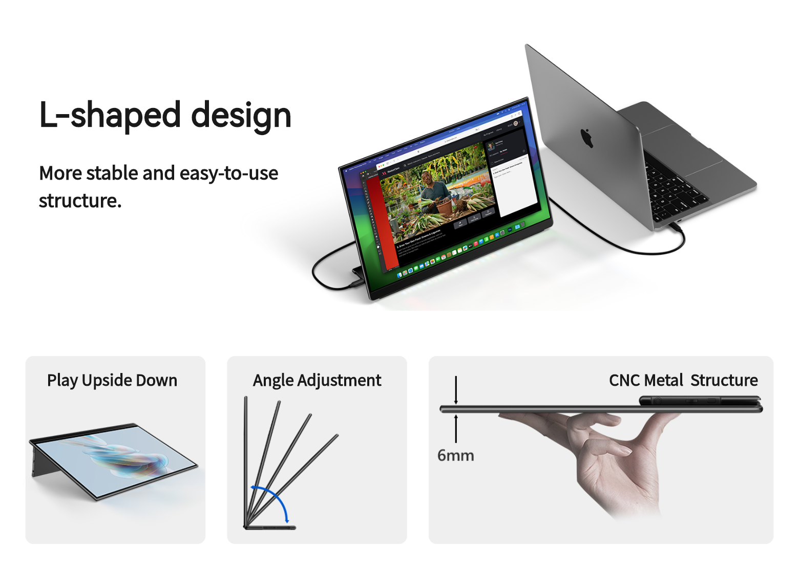 EHOMEWEI Portable Monitor 【Q3】16 Inches QLED 2.5K 16:10 Computer ...