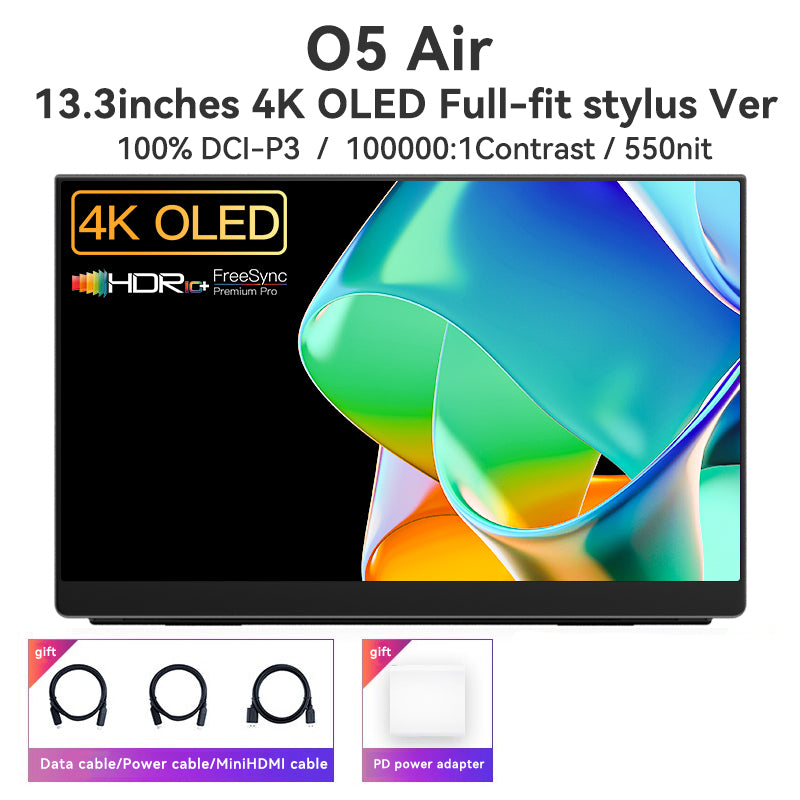 EHOMEWEI OLED 13.3" Portable Monitor 4K 60HZ 100%DCI-P3 Touch Monitors For Laptop PC PS5 XBOX 【O5 Air】