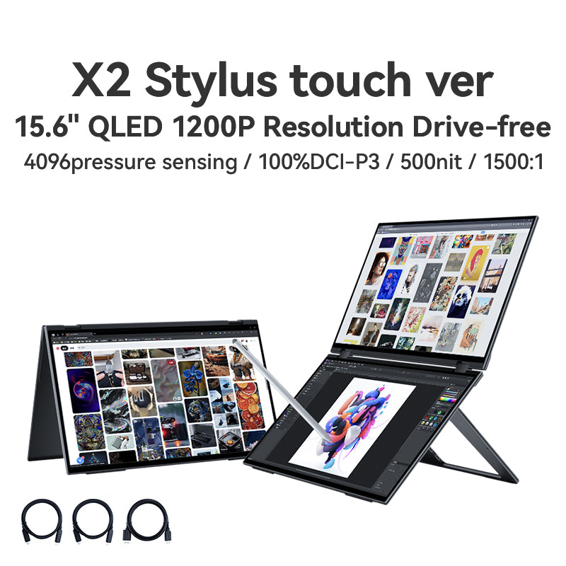 EHOMEWEI Dual Screen Portable Monitor Drive-free FHD 15.6“  For Laptop Win Macbook 【X2】